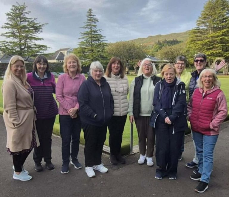 Members of Largs SWI attending beer and bowling event at Douglas Park Largs